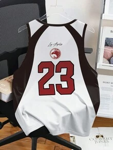 Manfinity Joysei 男女通用休闲运动款 23 号洛杉矶篮球队球衣，黑白撞色 23 号篮球球衣 - 彩色 - 查看 2