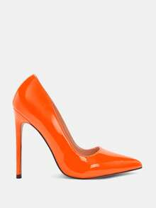 Glitzique Fall/Winter 2025 Point Toe Stiletto Heeled Court Pumps,Sexy,Party Outfits,Pointed Heels - Orange - View 9