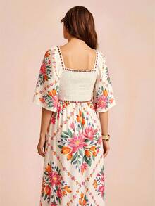 CAJUNI 粉色短袖长裙 - 彩色 - 查看 2