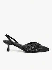 CUCCOO CHICEST Women's Pointed Toe Bow Decor Elegant High Heels Wedding Shoes Spring Shoes Bride Shoes - Black - View 7