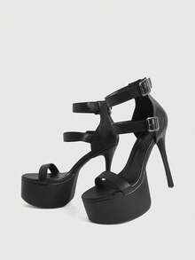 CUCCOO LuxiPop Women Heeled Sandals - pitch black - View 5