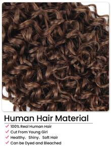 Paquete De 1 Mechón De Cabello Humano Rizado Y Rizado De Color Marrón Chocolate, Tejido De Cabello Humano 100% Virgen Brasileño De Calidad Remy Con Extensiones De Cabello Humano #4 - S4 - Ver 6