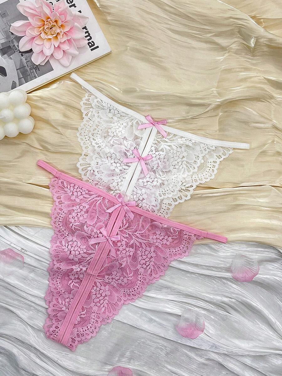 PetitDoll 2pcs Women's Sexy Panty-Like Underwear Set - Multicolor - View 1