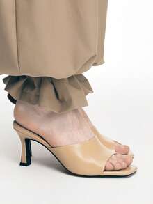 Mnmlis Women's Fashionable Versatile Commuter Heeled Sandals, Summer - Camel - View 1