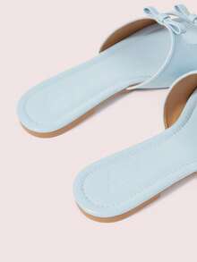 CUCCOO DOLLMOD Ladies Blue Comfortable Flat Sandals, Sweet Style Bow-Soled Sandals - Blue - View 4