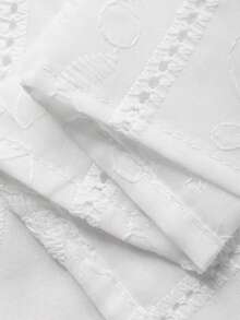 DAZY Bộ đồ 2 món dành cho nữ, gồm áo và chân váy tay cánh hoa, viền bèo nhún, thắt nơ phía trước, thích hợp cho kỳ nghỉ. - trắng - Xem 7