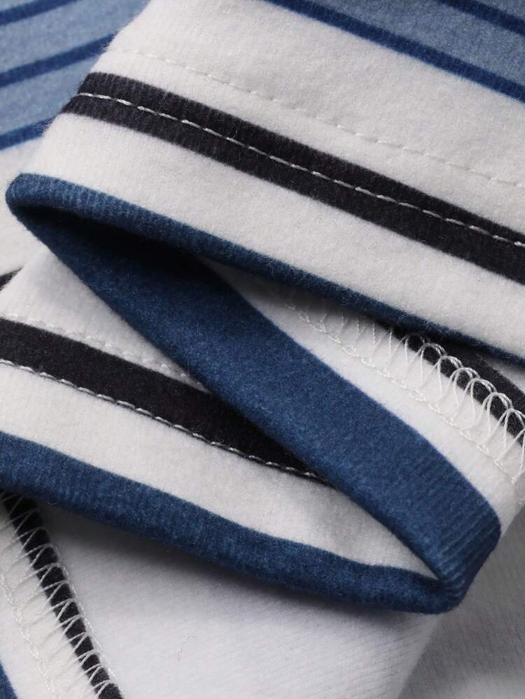 Tween Girls' Striped Crew Neck Short Sleeve Casual Versatile T-Shirt