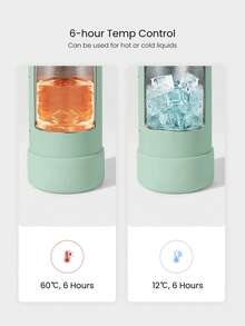 GLOWMODE 1L Sip And Go Double-Layer Stainless Steel Loop Handle Magnetic Phone Holder Non-Slip Base Water Bottle Daily Casual Office Active - Mint Green - View 2