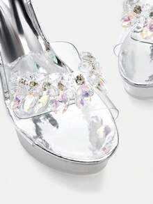 Glitzique Women Flower Decor Platform Sandals , Glamorous Open Toe Ankle Strap Sandals - Perak - View 9