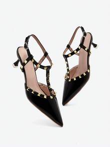 2025秋冬新款女士尖头高跟鞋，时尚百搭，优雅气质，适合春夏穿着，性感迷人，女士高跟鞋，派对装扮。 - 黑色 - 查看 5