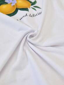 Loomlin Cotton 2pcs Women Limon Print Short And Limoncello Print Top Homewear Pajama Set - Yellow - View 6