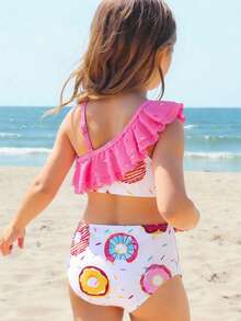Emery Rose Kids Emery Rose Kids 女童休闲甜甜圈印花针织圆领长袖上衣和三角裤 - 粉色 - 查看 5