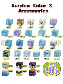 MINKOJA Đồ chơi xếp hình nam châm - Khối xếp hình nam châm cho trẻ em từ 3 tuổi trở lên, Đồ chơi khối lập phương nam châm cho trẻ em, Đồ chơi du lịch, Lễ Phục Sinh, Khối xếp hình, Bộ khối xếp hình, Khối nam châm - Màu - Xem 10