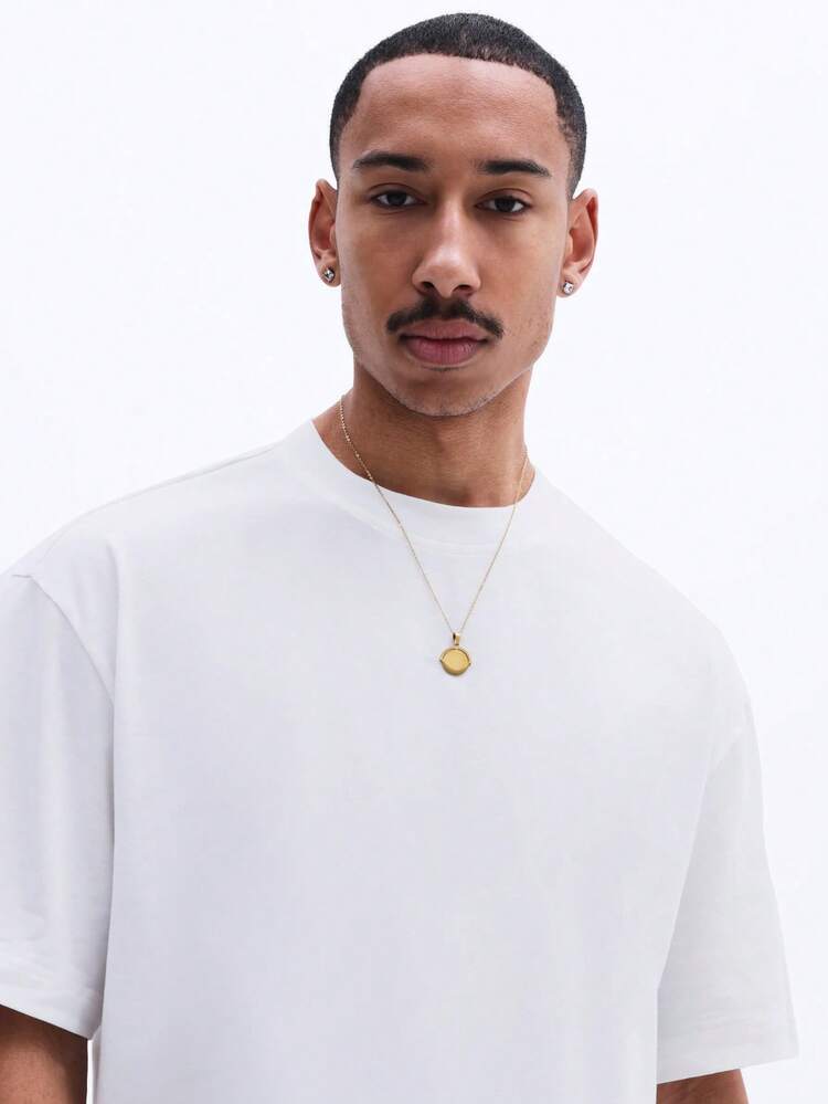 SUMWON Men's Casual Boxy Fit Crew Neck Short Sleeve T-Shirt With Zero Intent Green Distressed Text Print