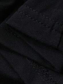 DAZY 女士字母印花短袖T恤和蕾丝裙休闲两件套 - 黑色 - 查看 7