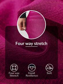 Flexra Petite 女士高腰口袋阔腿宽松休闲牛仔裤 - 玫紅色 - 查看 5