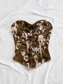 Soleia 大码性感露背麂皮铆钉解构短款上衣，适合度假、约会、下午茶、旅行、音乐节、波西米亚风、邮轮、海滩、夏季等场合。 - 彩色 - 查看 5