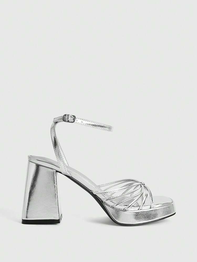 CUCCOO LuxiPop Women's Fashionable Waterproof Thick-Soled High Heel Sandals, Suitable For Summer, Vacation Outfits, Travel Essential, 2000's Style