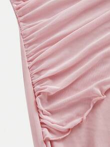 Pitira 少女优雅露肩无袖长裙，适合舞会、婚礼、派对等场合 - 粉色 - 查看 6