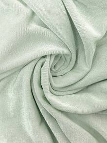 LYSMO Áo thun dài tay nữ màu trơn phối ren, cổ lệch, tay dài, xếp ly. - màu xanh lá - Xem 7