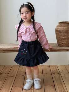 DAZY Korean Style Girls' Summer New Denim Skirt, Popular Baby Girl Skirt - Blue - View 4
