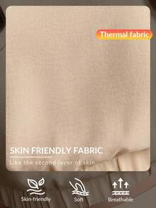 SHEIN LUNE Plus Size Solid Color Round Neck Short Sleeve Top And Knotted Shorts Casual 2pcs/Set For Summer - Apricot - View 11