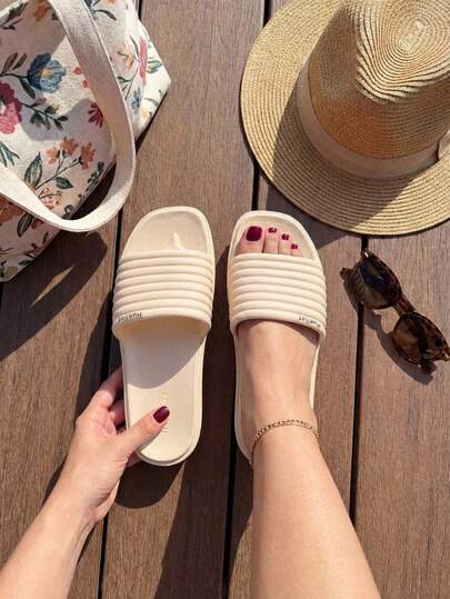 Sandalias ligeras de EVA de playa para mujer, con punta abierta y suela acolchonada, sandalias cómodas para el uso al aire libre en la piscina e interiores, con suela amortiguada