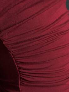 EgrlEra Women's Red V-Neck Ruffle Trim Camisole - Burgundy - View 6