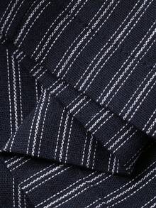 DAZY 女士休闲条纹口袋衬衫和阔腿裤两件套，春夏款 - 藏蓝色 - 查看 7