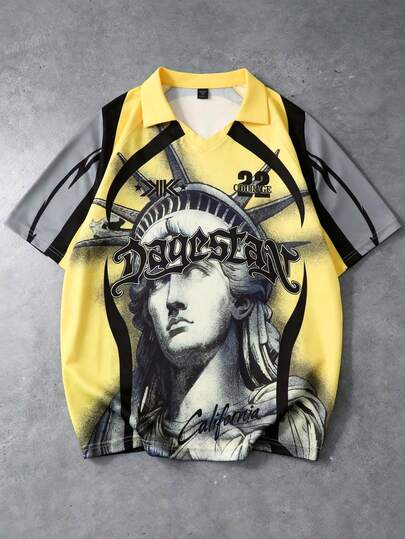 ROMWE MEN 男士复古独特生动现代街头雕塑图案T恤