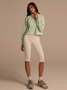 Fluxe Women's Casual Loose Zip-Up Jacket - Green - View 5