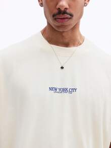 SUMWON Men's New York City Boxy Fit Short Sleeve Crew Neck Graphic Tee Summer Club USA Casual Cotton T-Shirt - Yellow - View 5