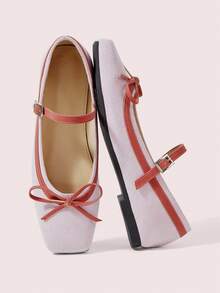 CUCCOO DOLLMOD Women's Shoes Light Pink Flat Mary Jane - Mauve Purple - View 1