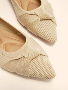 CUCCOO BASICS Women's Twist Design Casual Versatile Flat Shoes - Apricot - View 4