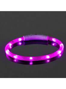 PETSIN 1pc Rechargeable LED Lighted Pet Collar, With Three Lighting Modes, Visible At Night, Ensuring The Safety Of The Pet. The Collar Can Be Freely Adjusted In Length. A Festive Atmosphere Collar, Suitable For Small, Medium And Large Cat And Dog - Multicolor - View 14