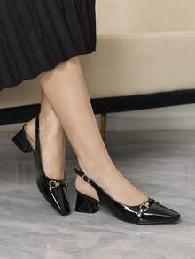 Sleekvia Women's Fashion Versatile Pointed Toe High Heel Pumps - Black - View 4