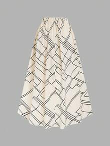 GlowEve Women's Geometric Print A-Line Skirt, Suitable For Commuting In Summer - Multicolor - View 2