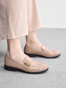 CUCCOO BIZCHIC Women's Shoes Light Apricot Commuting Versatile Comfortable Flat Shoes Loafers - nude - View 5