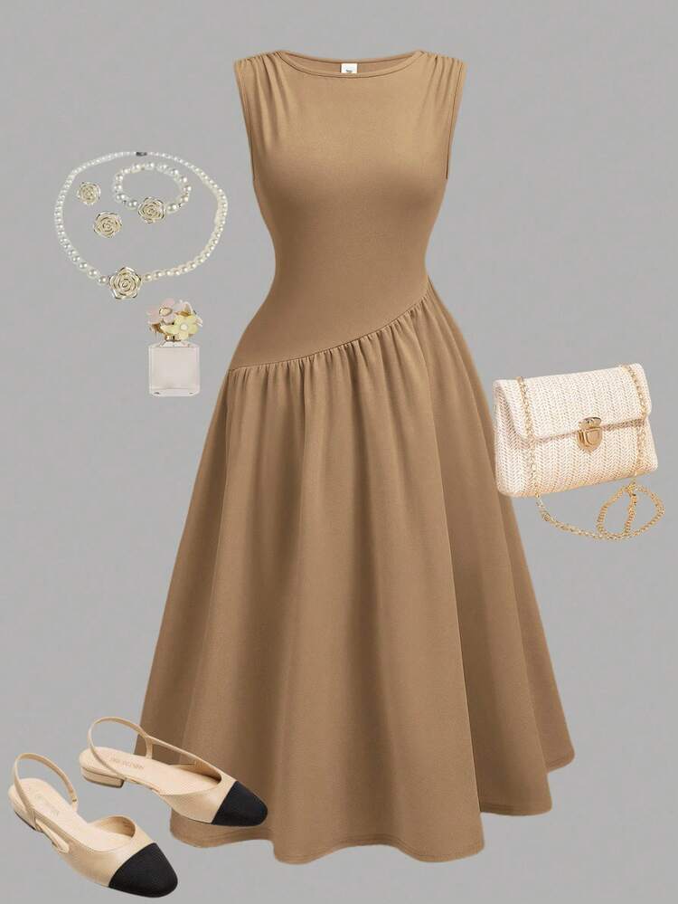 brown open back maxi dress 365 Open Back Maxi Dress main image 1