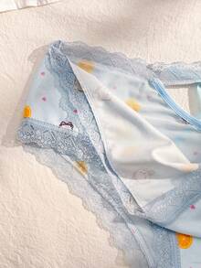 PetitDoll Women's Printed Minimalist Everyday Fashionable Lace Patchwork Panties - Multicolor - View 8