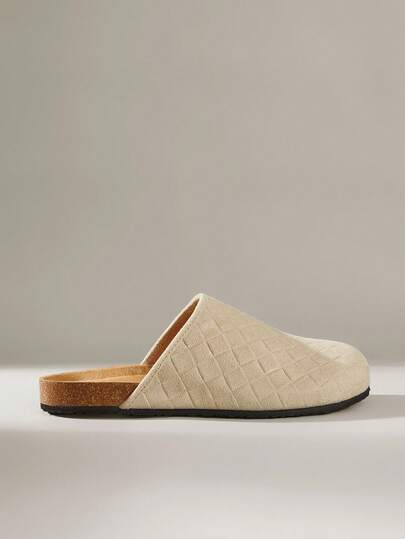 Solecia Women's New Flat Slip-On Shoes, Half-Covered Mules, Made Of Suede Material, Suitable For Going Out, Shopping, Commuting, And Casual Wear