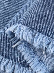 DAZY Women's Casual Washed Pocket Strap Denim Dress, Summer - Blue - View 9