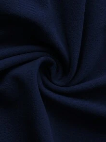 SHEIN 两件套孕妇字母印花落肩T恤和可调节腰围打底裤休闲套装 - 藏蓝色 - 查看 7
