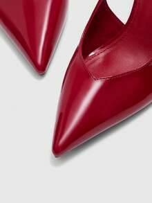CUCCOO BIZCHIC 女士鞋履春秋新款法式尖头低帮性感派对约会鞋露跟细高跟女鞋 - 紅色 - 查看 9