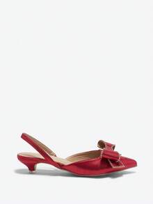 秋冬季高跟女鞋，时尚大扣女鞋，日常优雅风格，情人节、派对、小猫跟鞋 - 酒紅色 - 查看 7