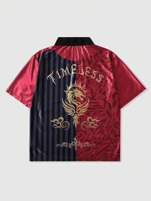 ROMWE MEN Street Life 男士印花撞色休闲时尚短袖Polo衫 - 彩色 - 查看 4
