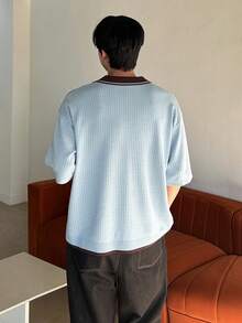 DAZY Men's Striped Short Sleeve Cardigans, Multi-Color Knit Tops For Summer - Multicolor - View 2