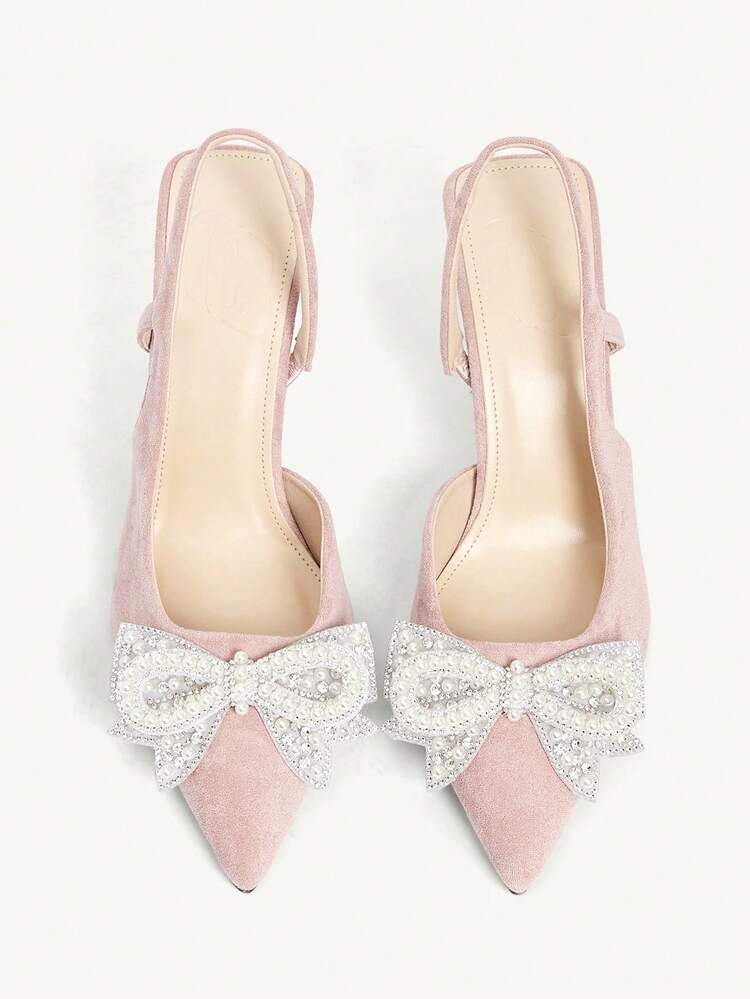 CUCCOO CHICEST Women Shoes Spring Summer New Three-Dimensional Cute Big Bow Design Pointed Toe Wine Glass Heel Middle Heel Romantic Elegance Simple Black Satin High Heel Single Slingback Dating Afternoon Tea Party Valentine's Day Elegant Wear Banquet Dating Evening Dress Sweet And Sexy Wedding Shoes Half Slippers Macaron White Beige Blue Royal Blue Pink Brown Green Burgundy Gray Rose Red Purple Yellow Orange Apricot Gold Silvery Rhinestones Big Size Rhinestone Flower Lace Elegant Shoes Wedding Shoes