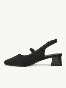 CUCCOO CHICEST 女士百搭通勤简约搭扣高跟鞋 - 黑色 - 查看 5