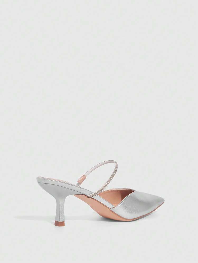 CUCCOO SZL Fashionable Elegant Commuter Crystal Decorated Pointed Toe High Heels Spring Shoes